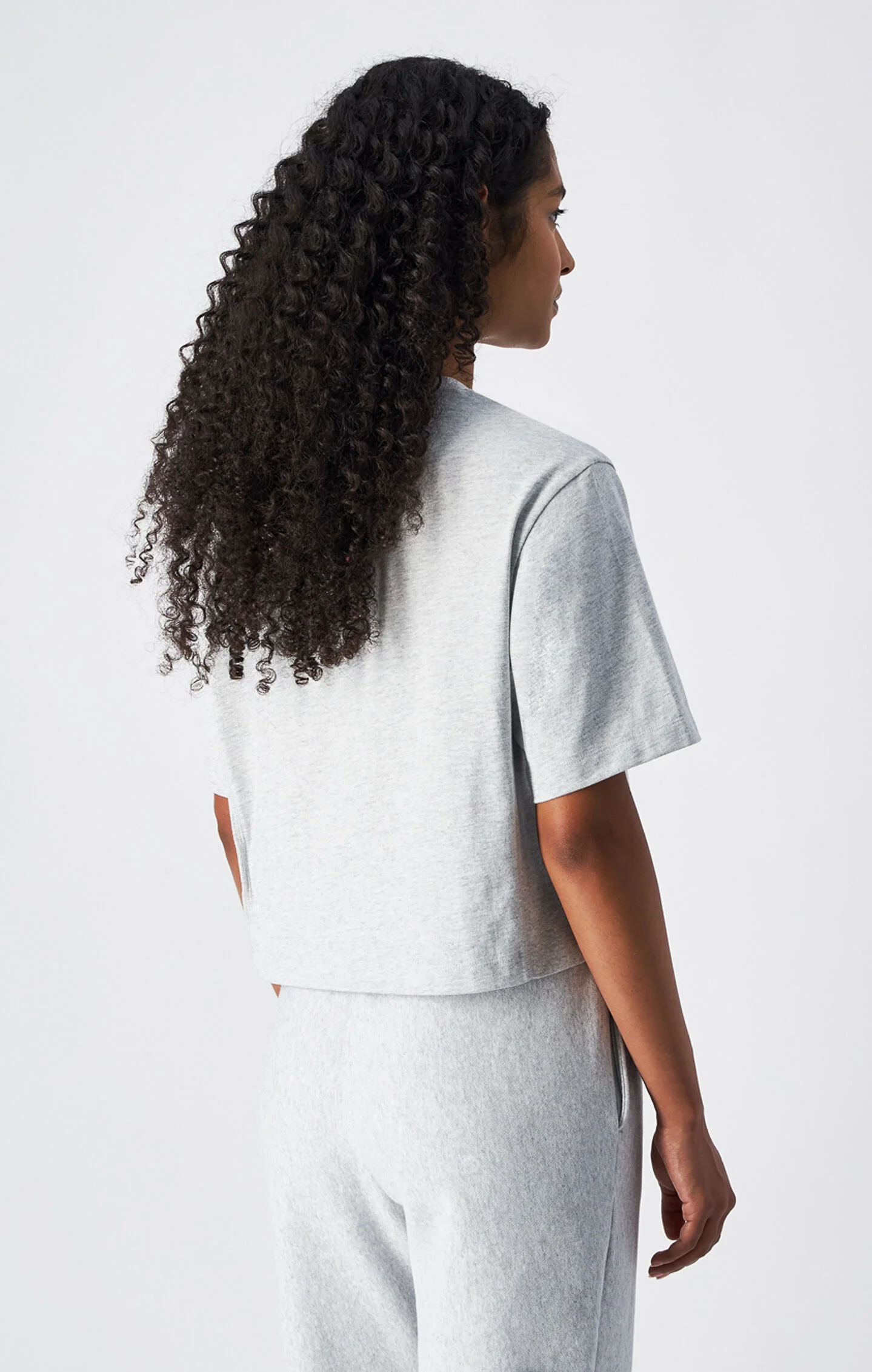 Cropped Women's T-Shirt in Heavy Cotton Jersey - Image 3