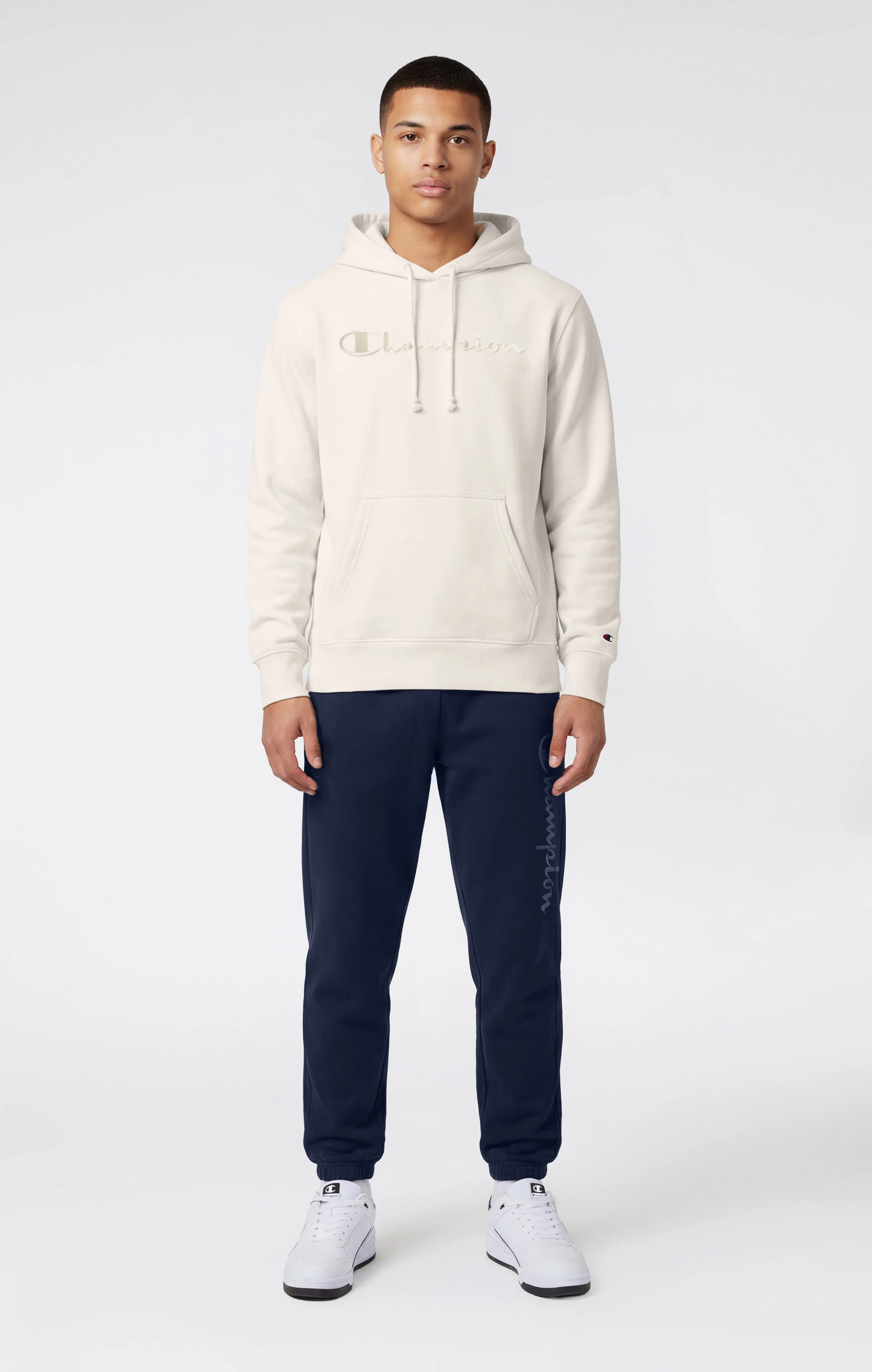 Men’s Lightweight Pants with Elastic Cuffs and Tonal Maxi Embroidered Logo Icons - Image 2