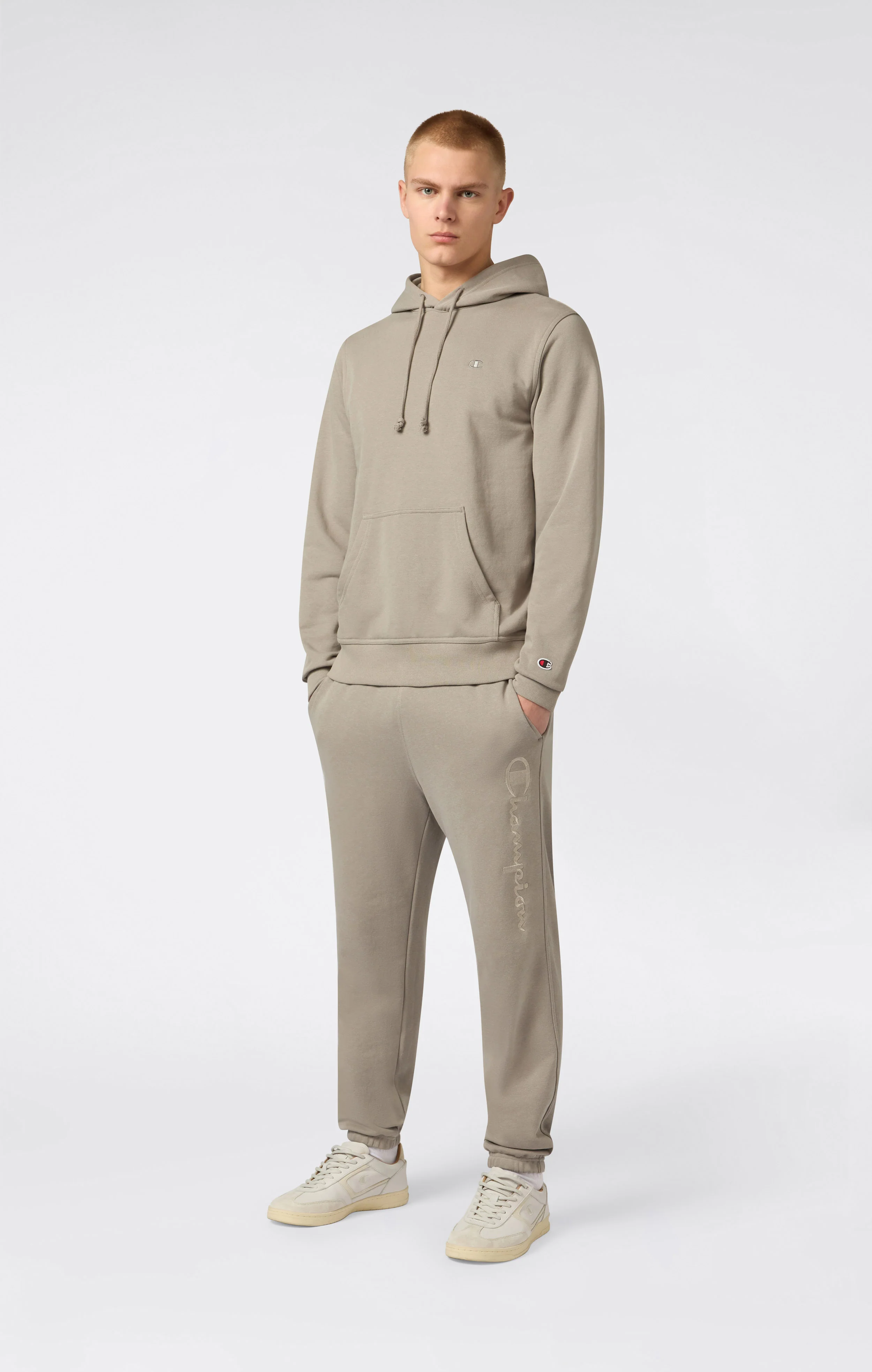 Men’s Lightweight Pants with Elastic Cuffs and Tonal Maxi Embroidered Logo Icons - Image 2