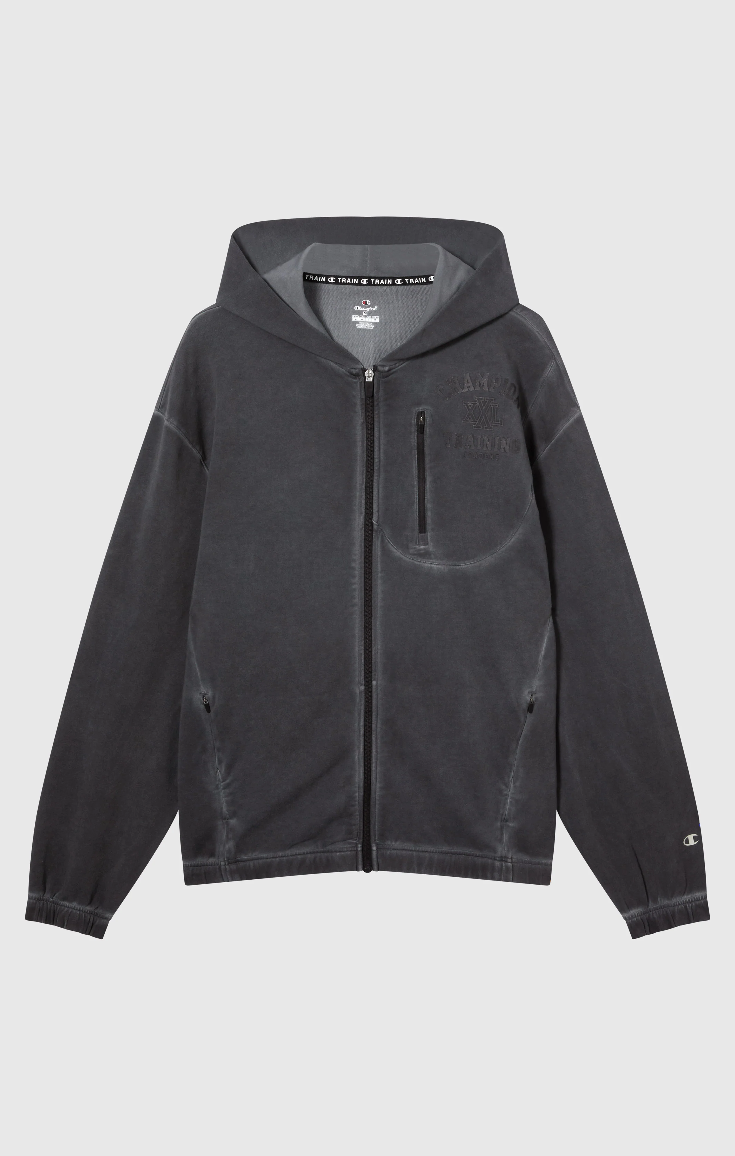 Men’s Washed Full Zip & Chest Zip Pocket Hoodie - Image 6