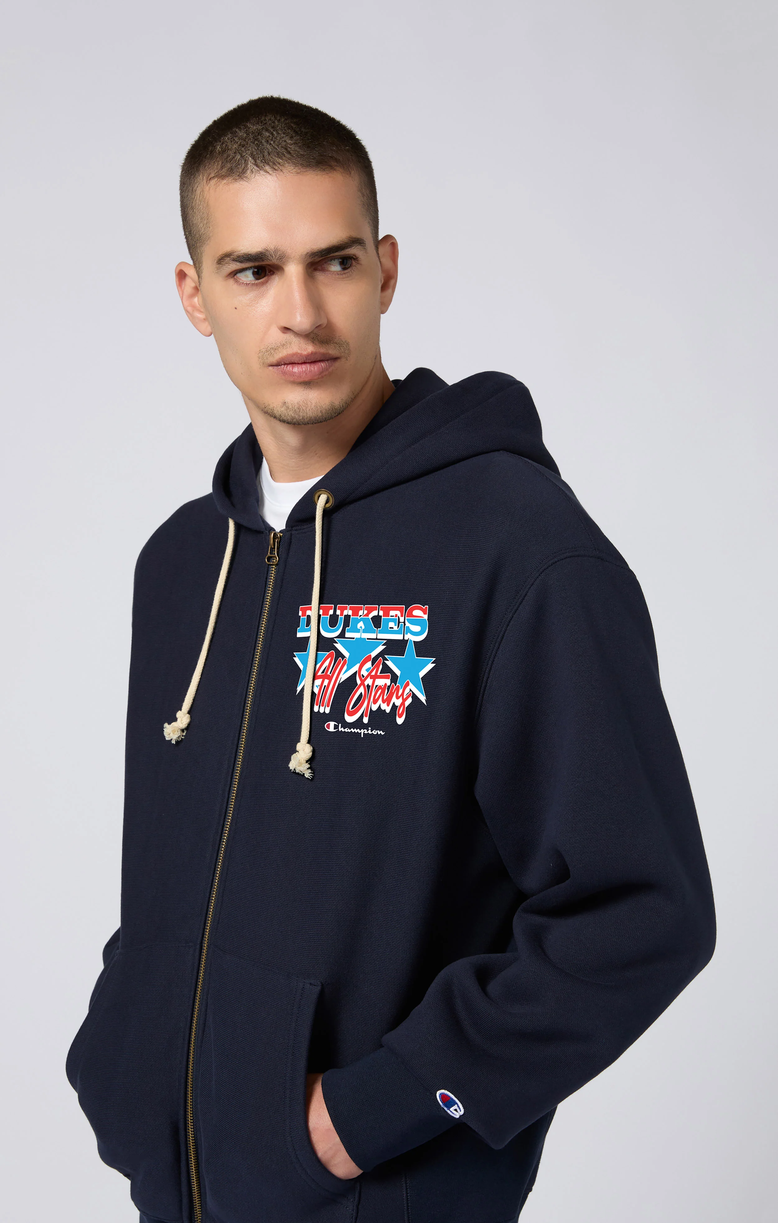 Reverse Weave Men's Fleece Zip Up Hoodie Dukes Cupboard x Champion - Image 4