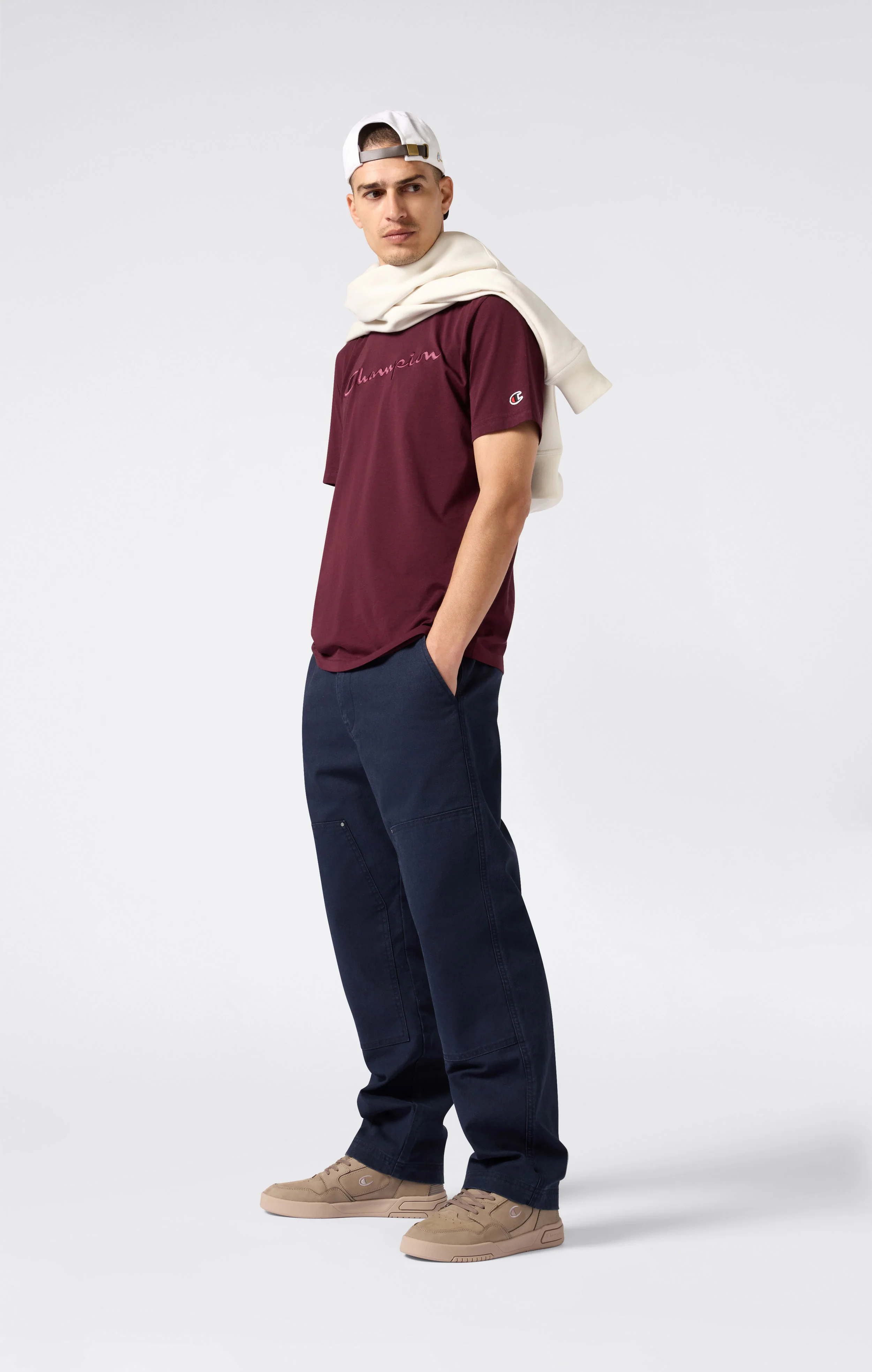 Men’s T-Shirt with Big Embroidery Logo Icons - Image 2
