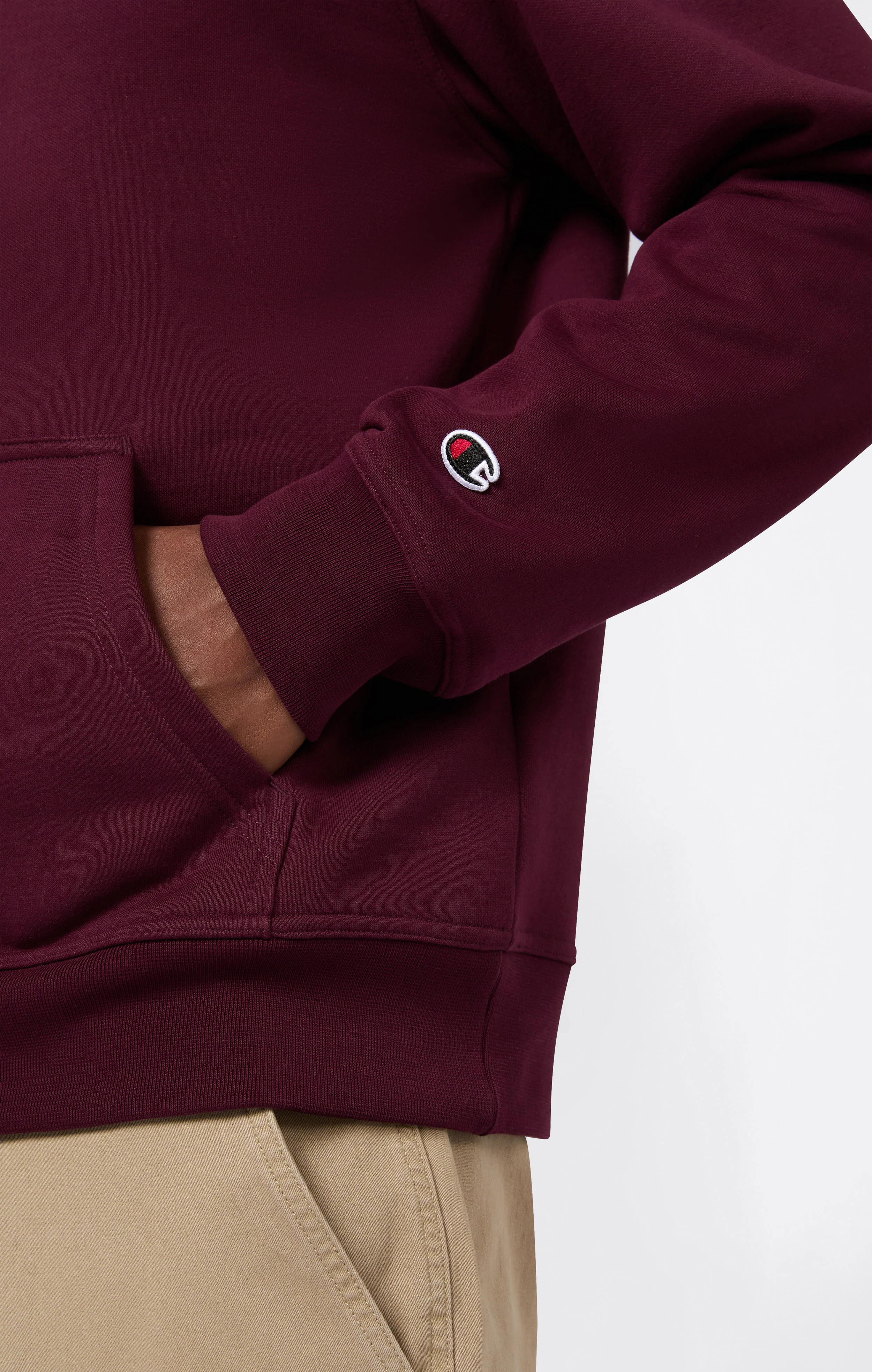Men’s Fleece Hoodie with Big Embroidered Logo Icons - Image 4
