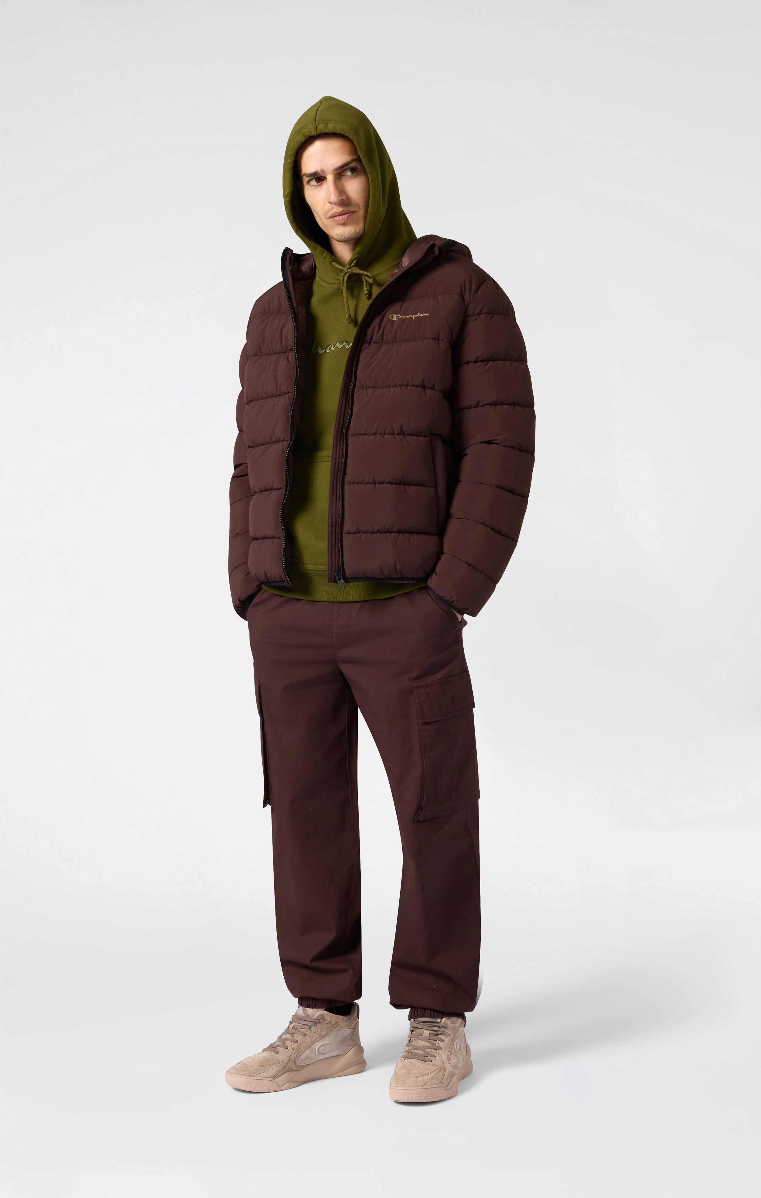 Men’s Fleece Hoodie with Big Embroidered Logo Icons - Image 4