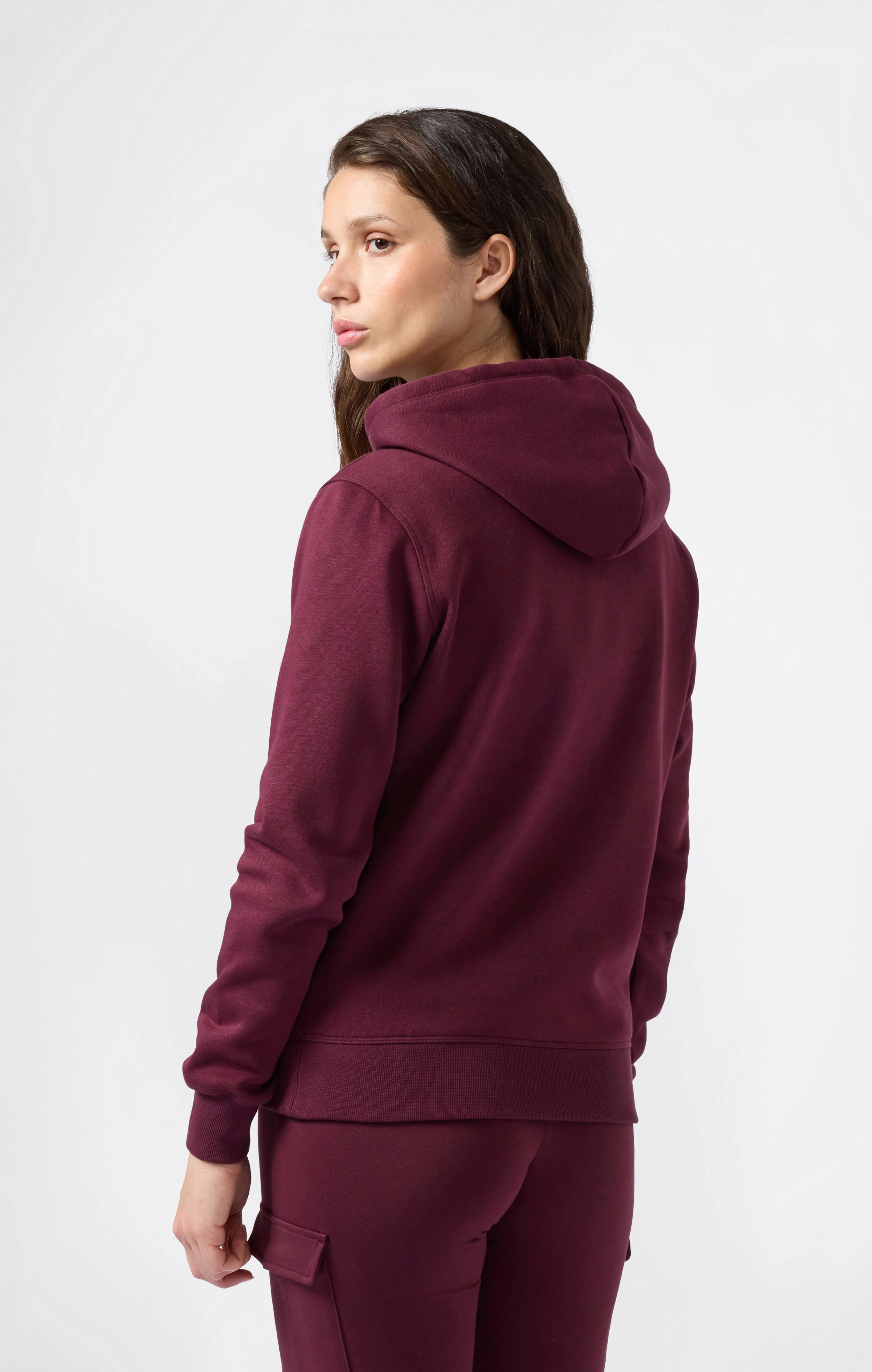 Women’s Fleece Hoodie with Big Embroidered Logo Icons - Image 3