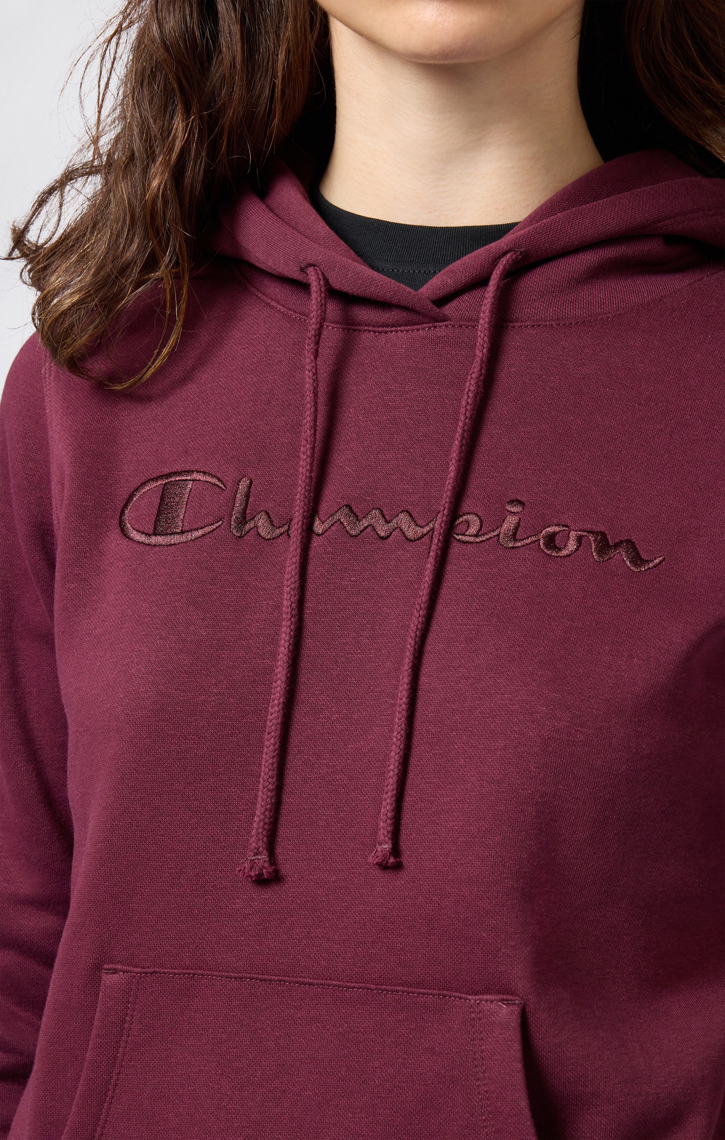Women’s Fleece Hoodie with Big Embroidered Logo Icons - Image 4
