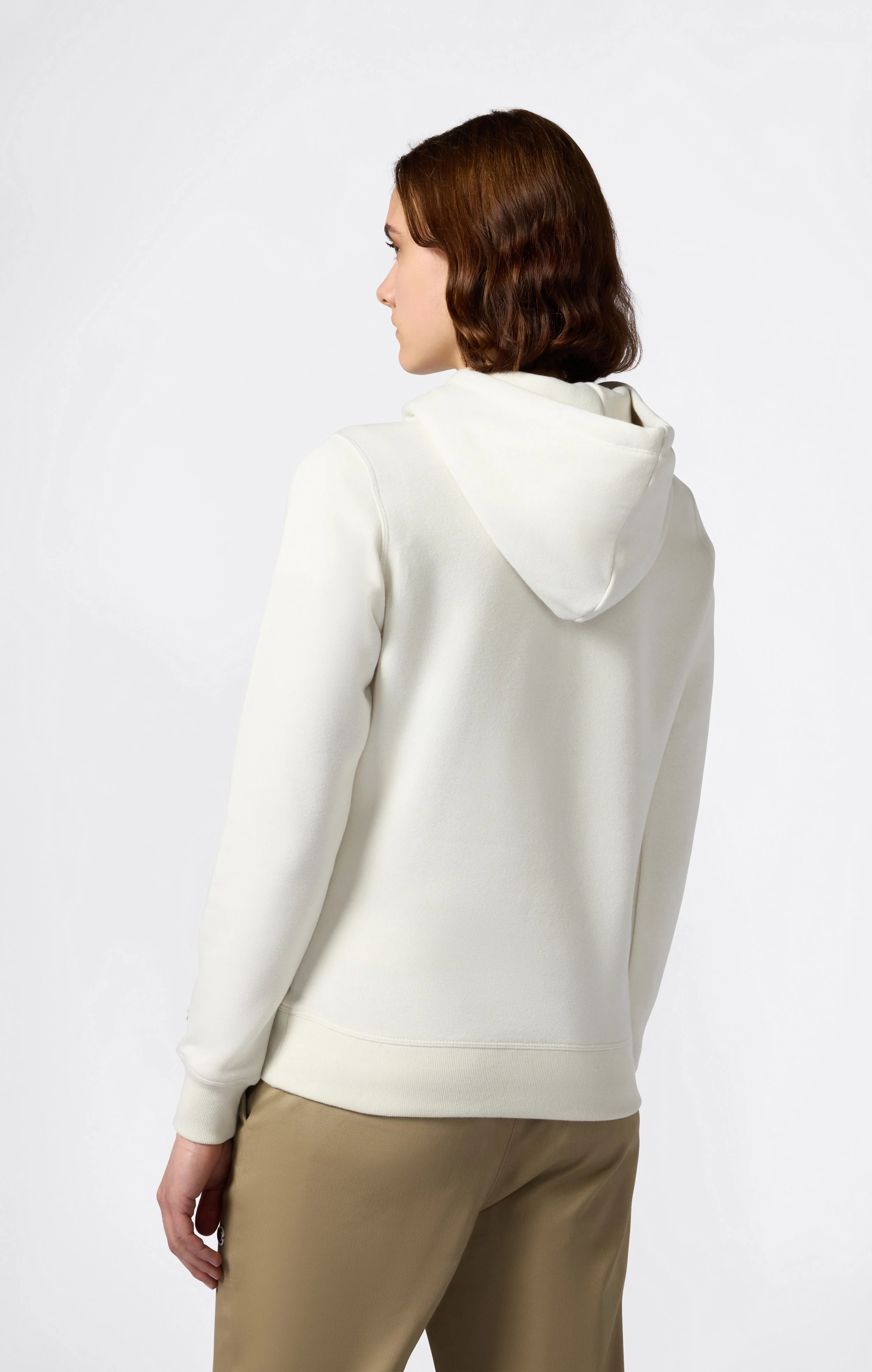 Women’s Fleece Hoodie with Big Embroidered Logo Icons - Image 3